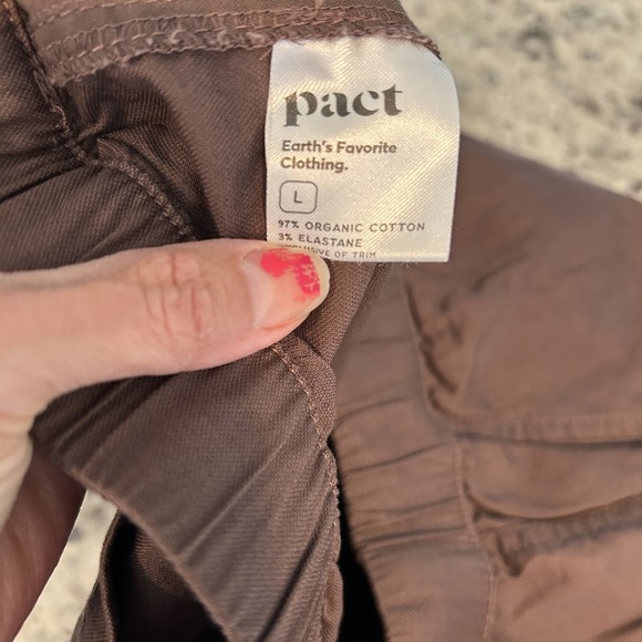 NWT Pact Women's Travel Jogger Taupe Tan Brown Organic Large Elastic Waist Soft - Picture 5 of 9